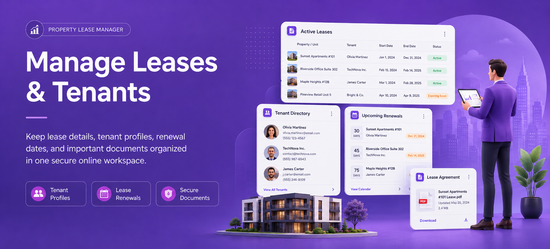 Manage leases and tenants